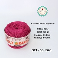 ANEKA - Orange Poly Knitting Yarn PolyThink/ Polyester Crochet Knitting Yarn - 1876 Crochet Yarn Pol