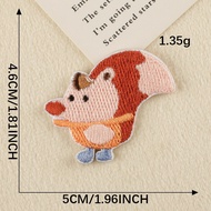[Angel Bella DIY Handmade] AS158|Self-Adhesive Little Squirrel Patch Cloth Embroidered Canvas Bag Ch