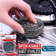 PROMO ( 1 LUSIN ) Sabut Kawat Stainless Cuci Piring / Spons Kawat / Si