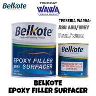 cat dasar Belkote epoxy filler surfacer 1liter/set abu abu/putih