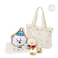 [Japan Direct] BT21 2023 Happy Bag RJ 7-Piece Set: Tote Bag, 2 Plush, Cushion, Mug, Coaster, Towel -