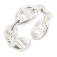 【二手】愛馬仕 HERMES 戒指 Chaine d'Ancre Enchainee PM 戒指 925純銀 Chaine d'Ancre Enchainee PM 戒指 女士二手 A