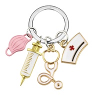 Nurse Doctor Mask Keychain Medical Paramedic Syringe Syringe Stethoscope Keychain HT