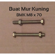 Yellow Nut Bolt M8x70 - BMK m8 x 70
