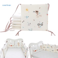 SOME 6 Pcs Baby Soft Cotton Crib Bumper Newborn Bed Cot Protector Pillows Infant Cushion Mat Nursery Bedding Room Decor