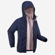 QUECHUA 7 至 15 歲兒童三合一保暖防水健行外套 SH100 WARM +2°C