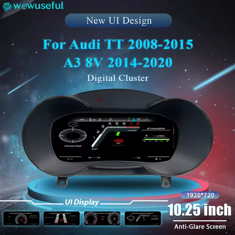 12.3'' Digital Cluster For Audi TT A3 S3 Q2 Q2L 8V 08-15 Years LCD Dashboard Panel Speedometer Virtu