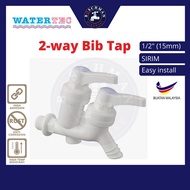 Watertec Truflo Pvc Two Way Tap 2 Way PVC Bib Tap Wall Mounted Twin Bib Tap Faucet Two Way Bidet Tap