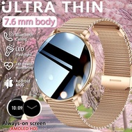 New AMOLED Ultra-Thin Smart Watch Women Always-On Display Waterproof  Women Health Monitoring Callin