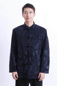 Missuya Velvet Mandarin Jacket 12005-76 (Dark Blue)