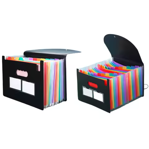 A4 Paper Organizer with Colored Tabs Plastic File Organizer Monthly Bill Receipt Organizer for Class