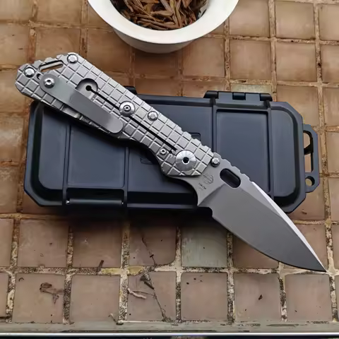 JUFULE Monkey Customized M.Strider SNG Titanium Handle 154CM Steel Copper Washer Folding Knife Campi