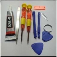 SCREWDRIVER TOOLS SET OPENING 10 IN 1 + GLUE T7000 15 ML + GLUE B7000 15 ML + GLUE B7000 3ML ORIGINA