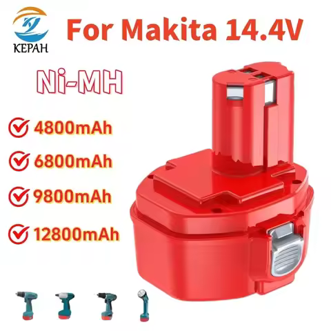 14.4V 4.8-12.8Ah NI-MH Replacement Battery For Makita PA14 1422 1433 1420 192600-1 6281D 6280D 6337D