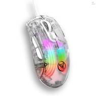 HXSJ X400 Wired Gaming Mouse 6 Adjustable DPI Levels RGB Lighting Modes Transparent Macro Programmab