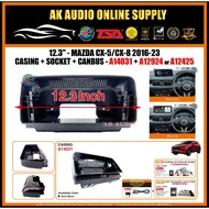 Mazda CX-5 / CX-8 2016 -2023 Android Player 12.3" Inch Casing+Socket with Canbus - A14031 + A12924 /