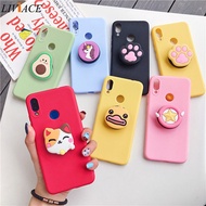3D silicone cartoon case for huawei y9 y7 y6 y5 prime pro 2019 2018 girl cute phone holder stand sof