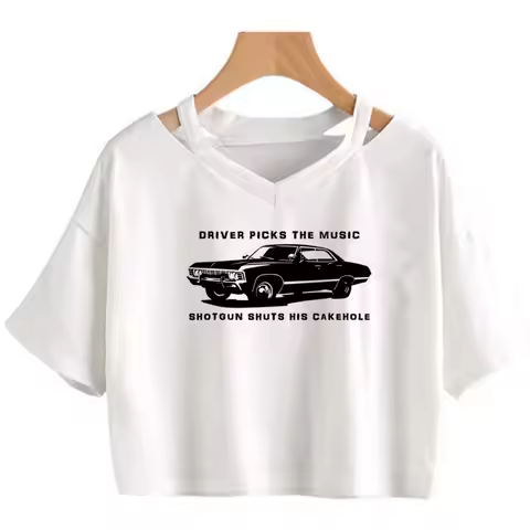 Supernatural 90s gothic crop top Female yk2 cute goth cyber y2k clothing clothes