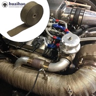 HUAIHAO 5M Roll Motorcycle Exhaust Heat Shield Thermal Exhaust Tape Fiberglass Heat Wrap Pipe Heat I