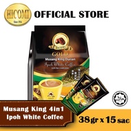 HICOMI Musang King Durian 4in1 Ipoh Instant White Coffee 456g (38g X 12 Sachets)
