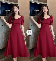 DRESS WANITA KOREAAN STYLE DRESS SYAHIRA DRESS PUTIH DRESS SCUBA PREMIUM