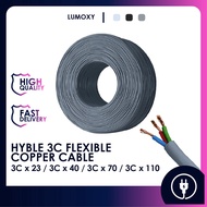 LMY_ 2C 3C Pure Copper Wire Flexible Rubber Cable Kable Wayar Elektrik 3 Core 1 Meter Wiring Wayer Electric Lighting