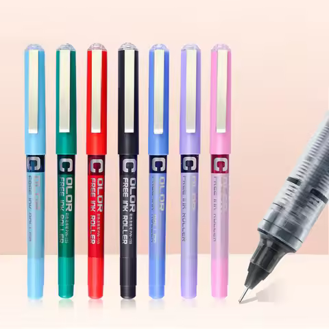 7 Pcs/Set 0.5mm Needle Tip Liquid Gel Pens High Capacity Ink for Writing Note taking Journaling Scho