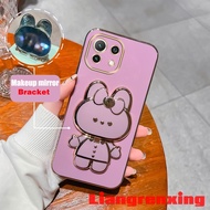 Casing xiaomi mi 11 lite xiaomi 11t xiaomi 11 lite 5g ne xiaomi 11t pro phone case Softcase silicone shockproof Cover new design Rabbit makeup mirror with holder for girls DDTZJ01