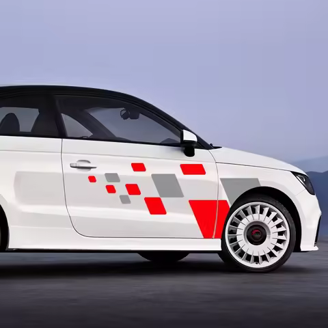Car Racing Styling Sport Squares Sticker Decal Accessories For Audi A1 8X GB GBA Sportback Quattro T