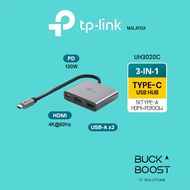 TP-LINK (UH3020C) USB Type-C 3 in 1 Hub, HDMI 4K@60Hz, PD 100W, USB-A 5Gbps, Self-Storage for Connec