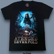🥝  เสื้อยืดวง AVENGED SEVENFOLD(ป้าย ROCK YEAH) สกรีนหน้า-หลัง ลายไนท์แมร์ (NIGHTMARE) ผ้าฝ้าย คอกลม
