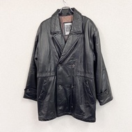 ~00年代 VIA NUOVA PELLE 羊皮汽車大衣皮夾克黑色 52古著