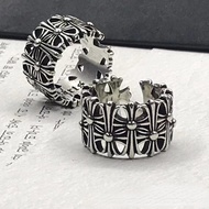C.H Silver Plated Distressed Retro Hip Hop Index Finger Ring Ring