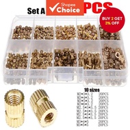 Brass Threaded Insert Nuts Kit 200PCS M2/M2.5/M3, DP Knurl Embedded Fastener Metric Female Assortmen