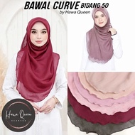 Bawal Cotton Bidang 50 Curve Voile Plain Ruffle Labuh Murah Mudah Bentuk