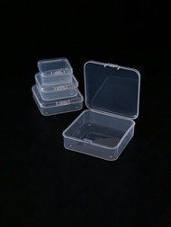 6入組方形高透明度塑料收納盒珠寶耳塞魚鉤收納盒PP盒五金配件釣魚工具收納盒