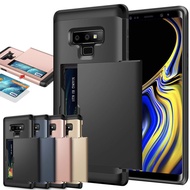 Casing Samsung Galaxy Note 9 Note 8 Note 5 Note 4 S9 S8 S7 S6 EDGE PLUS Hybrid Holder Card Slot Wallet Cover Armor Case Samsung S8 S9 PLUS