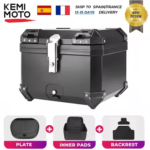 57L Motorcycle Helmet Box Universal Top Tail Rear Luggage Storage Tool Cases Lock For BMW R1200GS R1