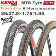 Kenda retro yellow Mountainbike tire 26/27.5×1.95/1.75 series Travel Gravel Wear-resistant steel wire tyre