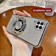 For Huawei Nova 7i Casing Electroplating Magnetic bracket Phone Back Cover Huawei Nova7i TPU Glitter