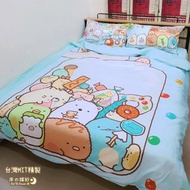 <台灣製> 正版 角落生物床單 床笠 枕頭套 被套 枕頭袋 被袋 角落小夥伴 蜥蜴 恐龍 炸豬扒 企鵝 白熊 貓咪 炸蝦尾 角落糖罐子 粉藍色 三件套 四件套 單人床 雙人床 加大床 3呎半 5呎 6