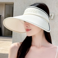 Empty Top Letter Sunscreen Hat Female UV Foldable Cool Hat Extra Large Brim Outdoor Riding Anti-Ultr