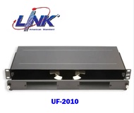 Link UF-2010 Fiber Optic Distribution Unit (FDU) 6-24F (2 Snap-In) Rack Mount Slide 1U Depth 19 cm. 
