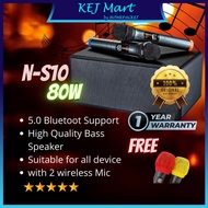 Family KTV NS10 80w KTV Karaoke Bluetooth Speaker with Wireless Mic USB High Quality HD Sound