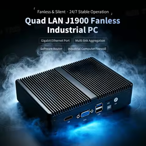Mini PC Fanless Intel Celeron J1900 J5005 N5095 4LAN i210 1000M Micro Computer Windows10 PfSense Fir
