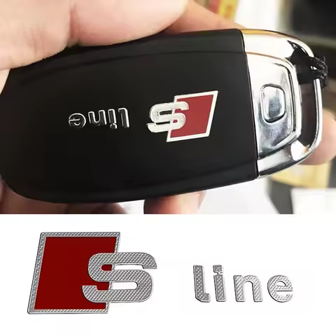 Metal Car key sticker Hub sticker Emblem S Line Badge Car 3D Sticker For Audi Sline RS TT A3 A4 B8 8