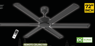 FANDASY 72" DC CEILING FAN 6 BLADES REMOTE CONTROL (TITAN SERIES) KIPAS SILING 72INCI BESAR - BIG CE