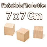 Wooden Block 7x7 cm Wood Cube Wooden Block Cube Craft Material Decoration