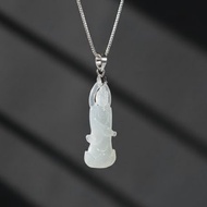 冰種翡翠淨瓶觀音菩薩項鍊 14K金墜頭 | 天然緬甸玉翡翠A貨 |送禮