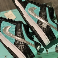 STY custom NIKE dunk SB low diamond small diamond Tiffany snake-shaped low-cut casual shoes